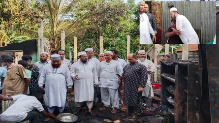 আশুগঞ্জে হিন্দু বাড়ি আগুনে পুড়ে ছাই, সহায়তায় এগিয়ে এলেন জামায়াত নেতা