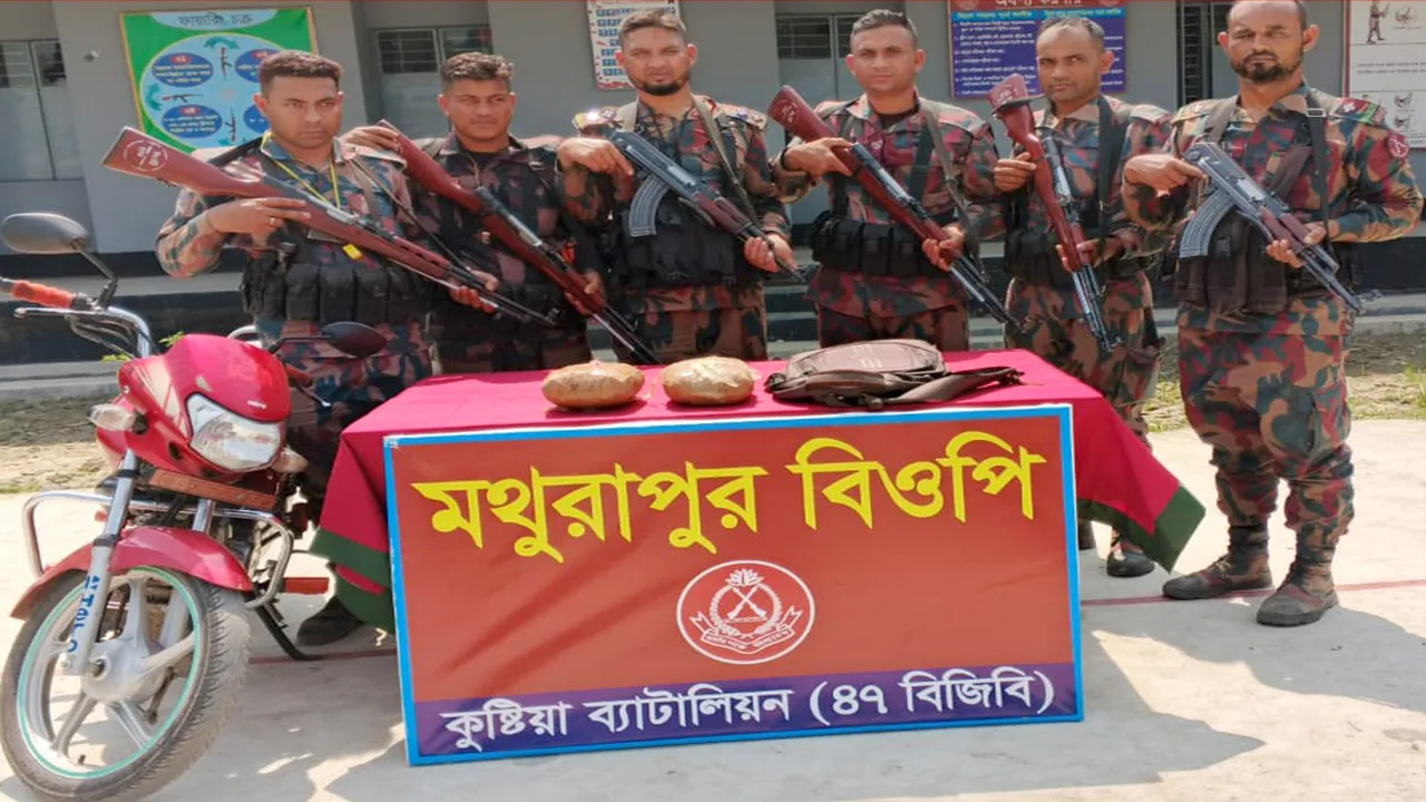 কুষ্টিয়া সীমান্তে ১৭ লাখ টাকার মাদকদ্রব্য উদ্ধার, আটক ১