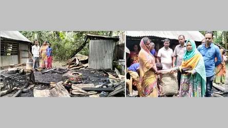 একযুগের সাজানো সংসার বজ্রপাতে ছাই, ঘরে না থাকায় ৩ জনের প্রাণ রক্ষা