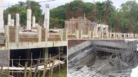 বানিয়াচংয় আবারো ধসে পড়ল নির্মাণাধীন মডেল মসজিদের ছাদ