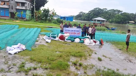 উজিরপুরে ৫০ লাখ টাকার নিষিদ্ধ জাল জব্দ
