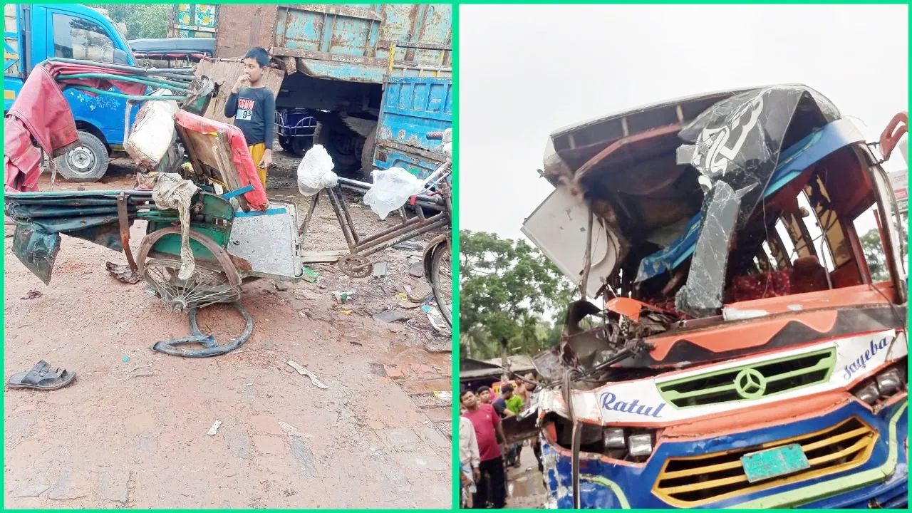 উজিরপুরে বাসের চাকায় পিষ্ট হয়ে অটোরিকশাচালক নিহত
