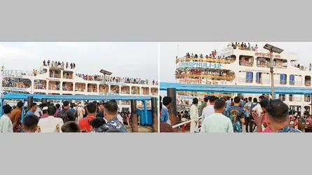 ঢাকাগামী লঞ্চে অতিরিক্ত যাত্রী বহন, নেই কোনো নজরদারি