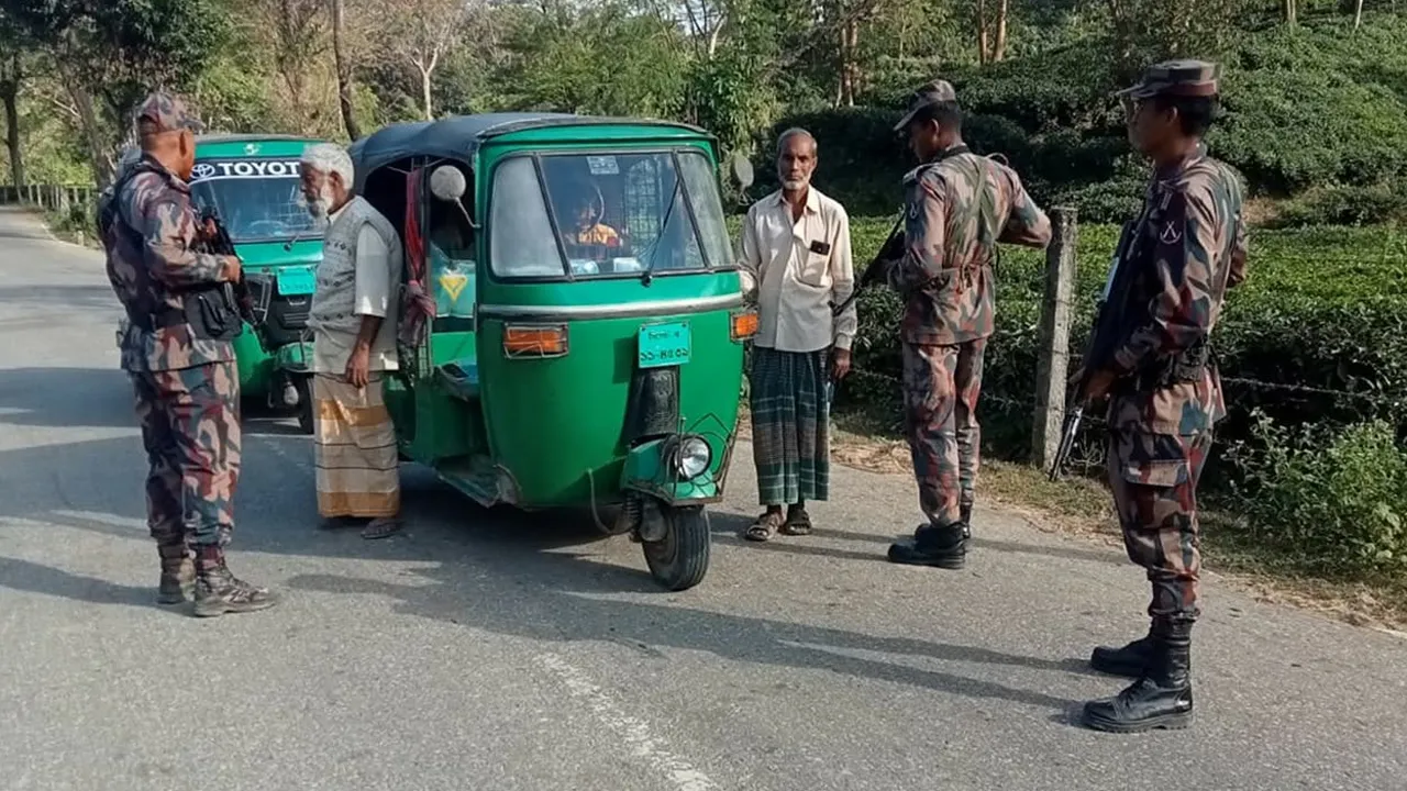 বড়লেখা-জুড়ী সীমান্তে বিজিবির বিশেষ নিরাপত্তা জোরদার ও তল্লাশি