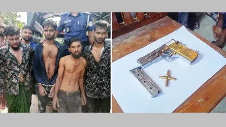 তালতলীতে পিস্তল-গুলিসহ আটক ৫
