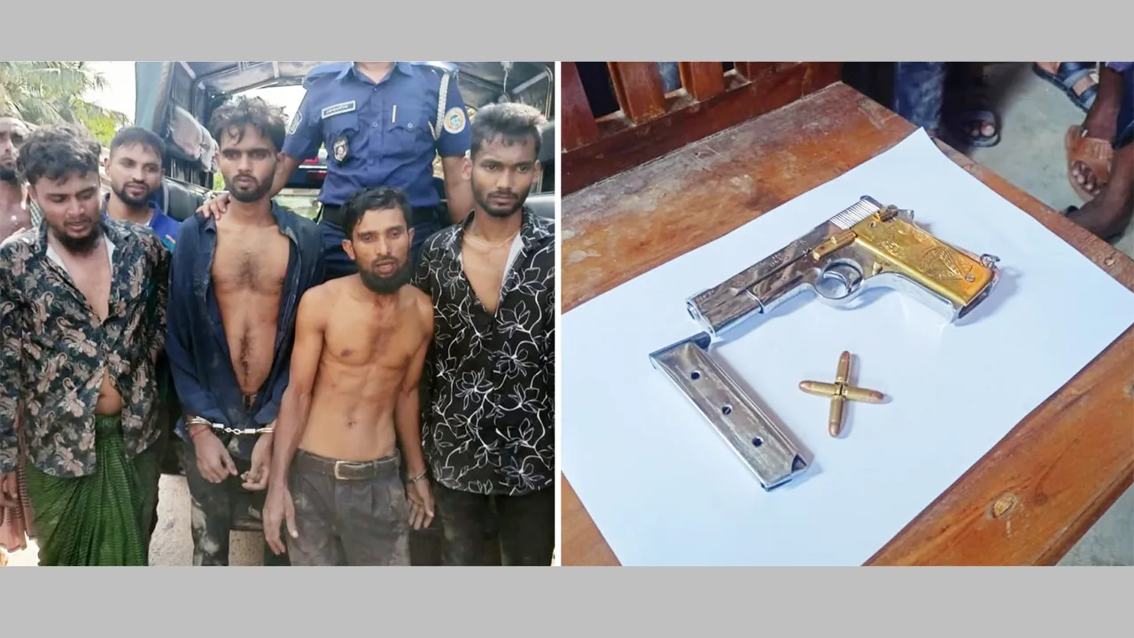 তালতলীতে পিস্তল-গুলিসহ আটক ৫