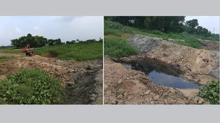 নয়া দিগন্তে সংবাদ প্রকাশের পর বুড়িচংয়ে খালের অবৈধ বাঁধ অপসারণ