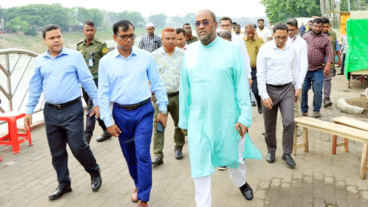সিলেটে নদীতীর আধুনিকায়নে ওয়াকওয়ে-স্লুইস গেট নির্মাণ
