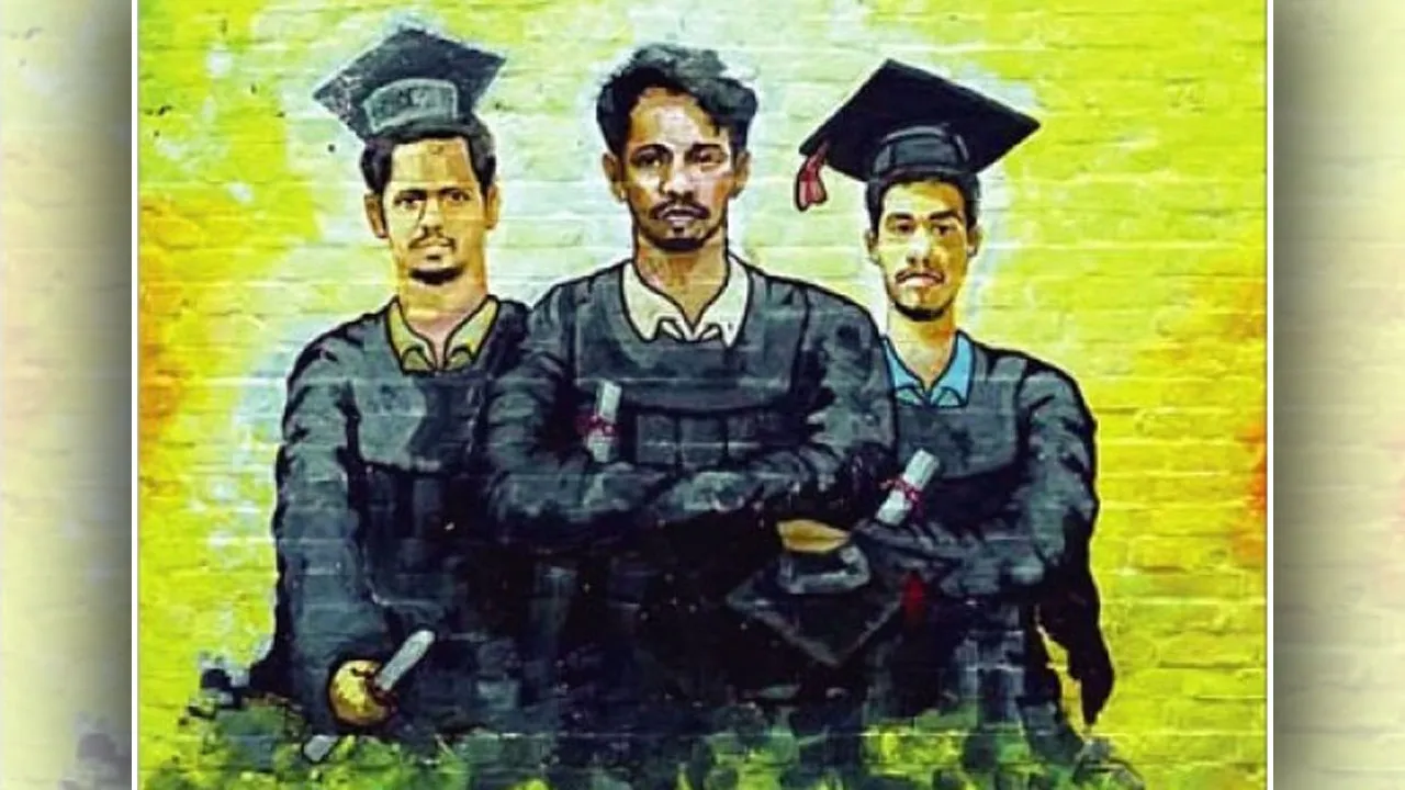 সমাবর্তনে অনুপস্থিত, গ্রাফিতিতে অমর চবির ৩ শিক্ষার্থী