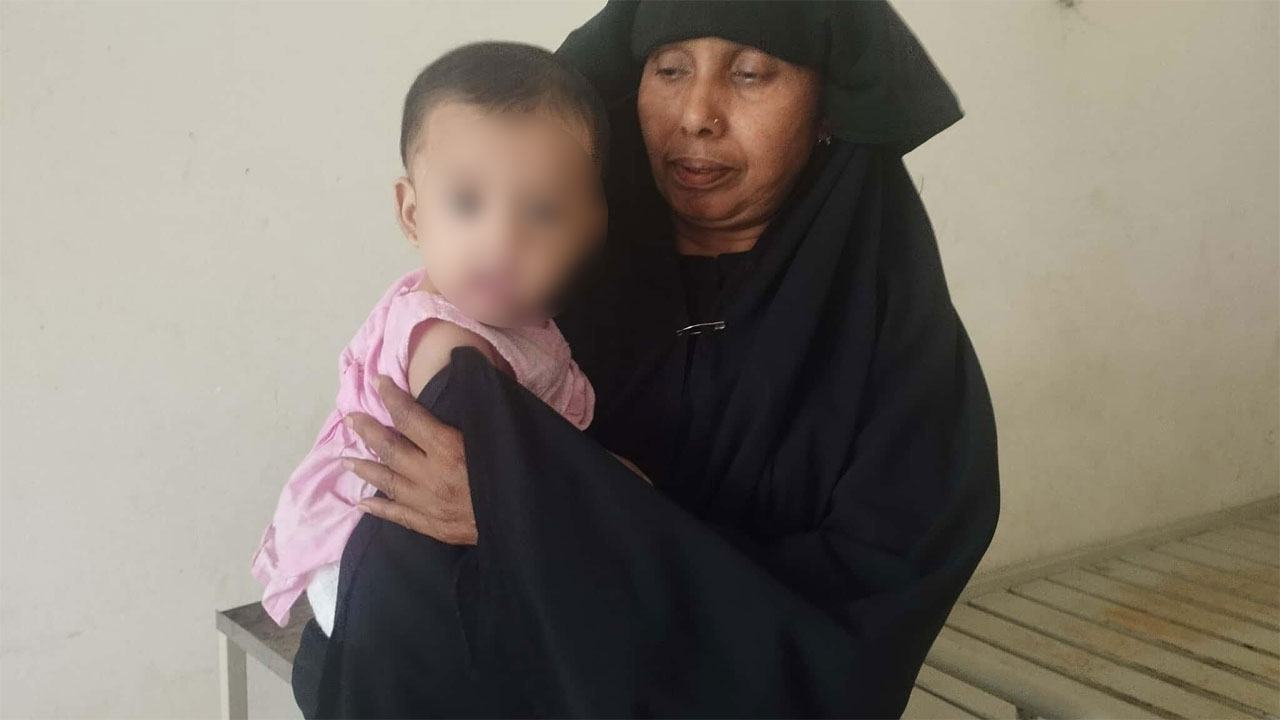 Child-Faiza-admitted-to-hospital-with-measles-symptoms-in-Mohanganj
