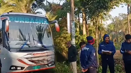 চুয়াডাঙ্গায় মহাসড়কে গাছ ফেলে পূর্বাশা পরিবহনে ডাকাতি
