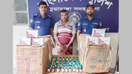 চুয়াডাঙ্গায় বিপুল পরিমাণ অ্যালকোহলযুক্ত ওষুধ উদ্ধার, আটক ১