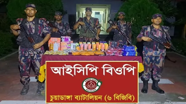 চুয়াডাঙ্গায় বিজিবির অভিযানে ২৯ লাখ টাকার মালামাল জব্দ