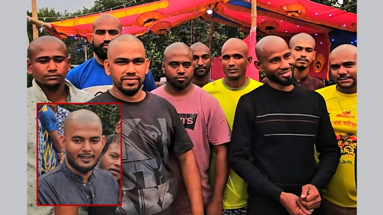 কুমিল্লায় অসুস্থ বন্ধুর মন ভালো রাখতে ন্যাড়া হলেন ১০ বন্ধু