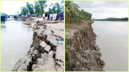কক্সবাজারে বন্যার রেশ না কাটতেই তীব্র নদী ভাঙন, বিলীন হচ্ছে জমি-ঘরবাড়ি
