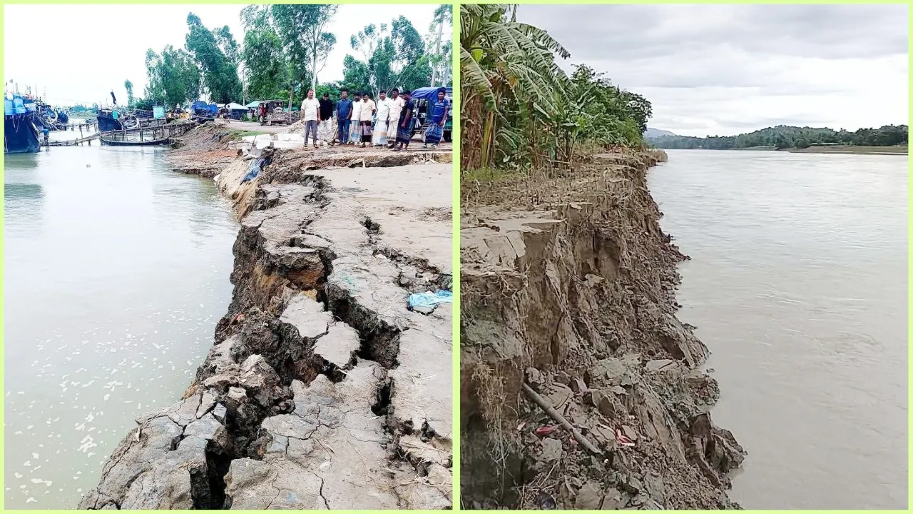 কক্সবাজারে বন্যার রেশ না কাটতেই তীব্র নদী ভাঙন, বিলীন হচ্ছে জমি-ঘরবাড়ি