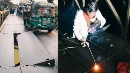 মুরাদনগরে ব্রিজের পাটাতন ভেঙে ভোগান্তি, রাতেই মেরামত