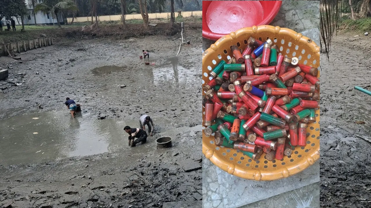 দাগনভূঞা থানার পুকুরে মিললো পুলিশের লুট হওয়া ২১৯ রাউন্ড কার্তুজ