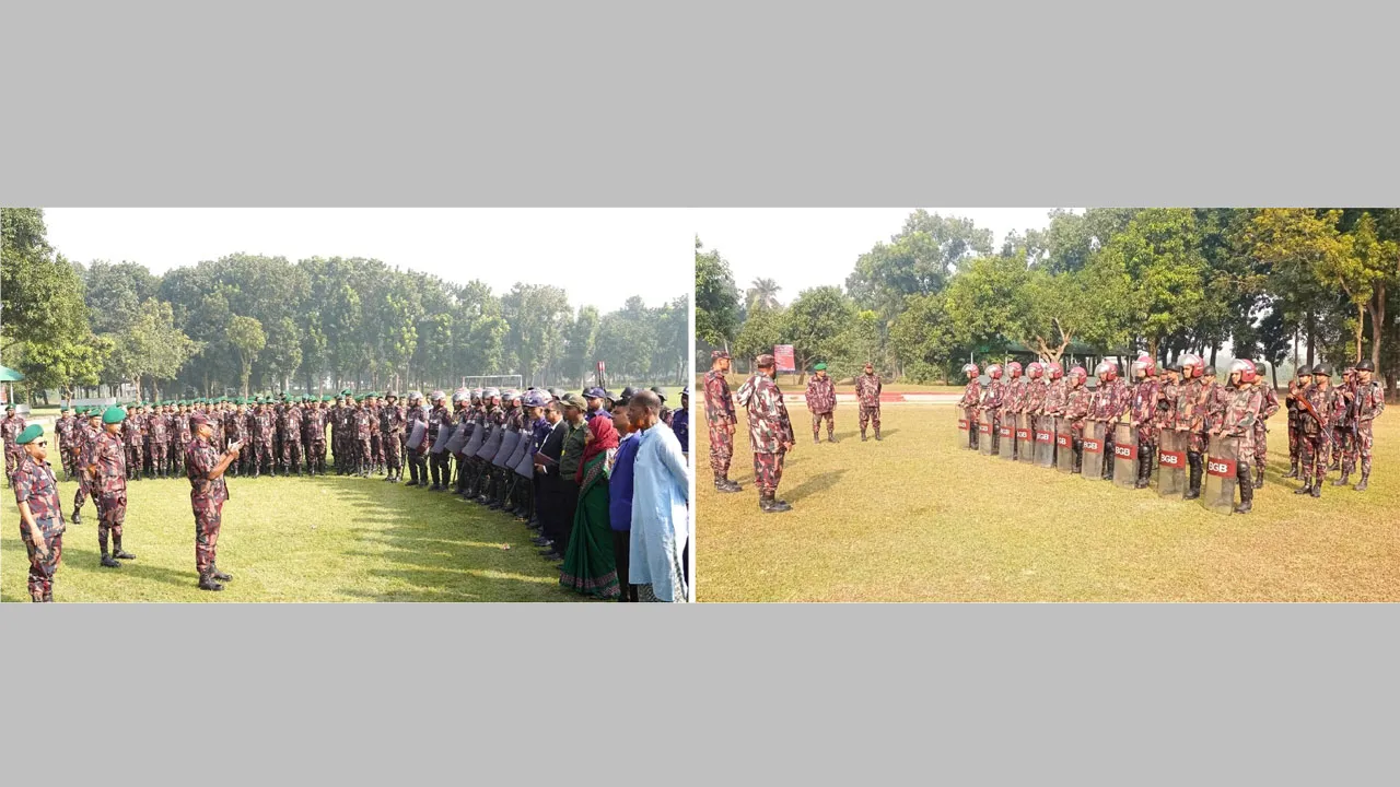 দিনাজপুরে আসন্ন সংসদ নির্বাচন উপলক্ষ্যে প্রস্তুত ৪২ বিজিবি