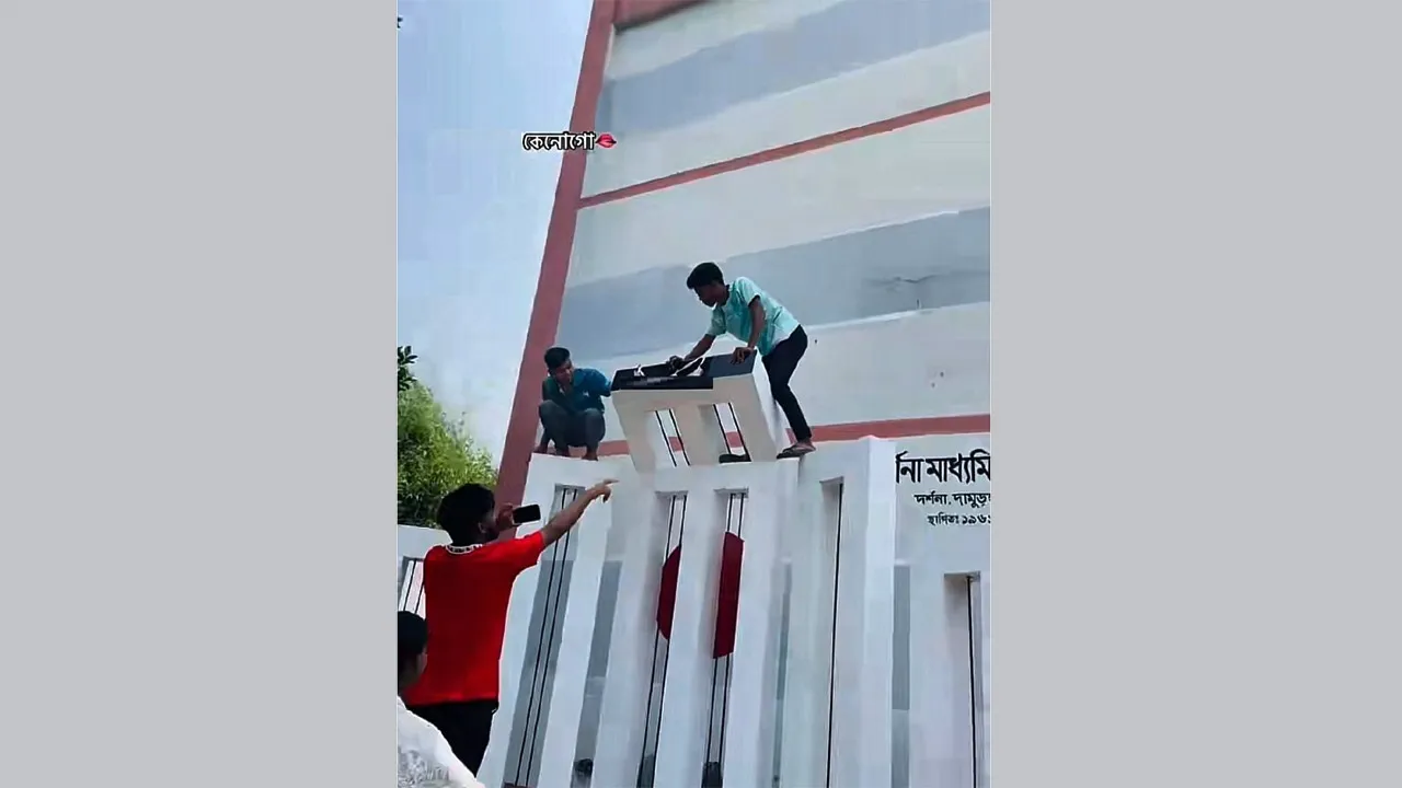 দর্শনায় বালিকা বিদ্যালয়ের শহীদ মিনারে ঢুকে আপত্তিকর সামগ্রী রেখে ছবি, তদন্তে পুলিশ