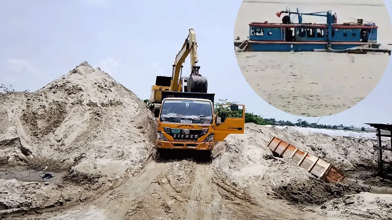 অবৈধ বালি উত্তোলন ও স্তুপে হুমকিতে ২টি ব্রিজ