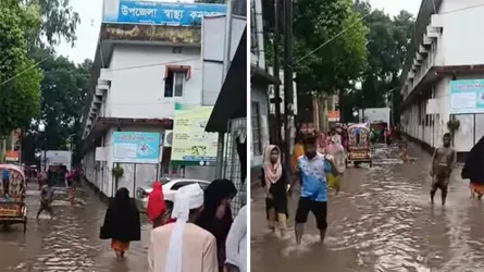 গফরগাঁও উপজেলা স্বাস্থ্য কমপ্লেক্সে জলাবদ্ধতায় দুর্ভোগ