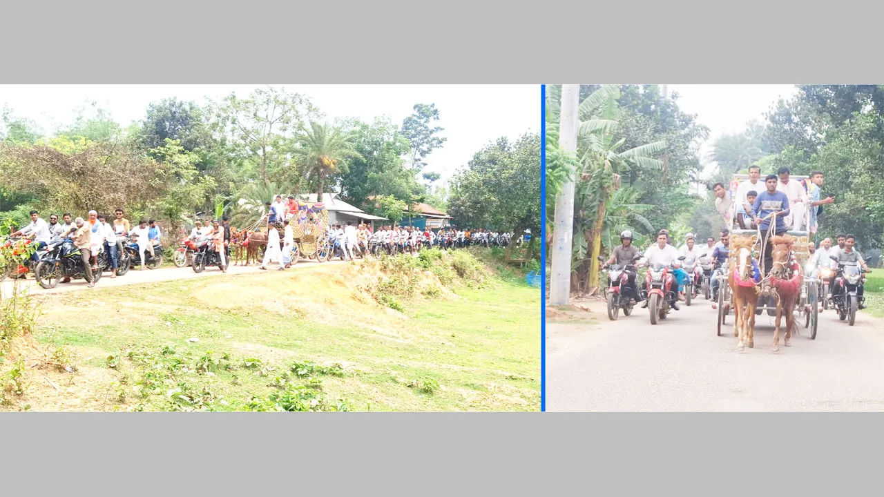 অবসরপ্রাপ্ত শিক্ষককে ঘোড়ার গাড়িতে করে রাজকীয় বিদায়