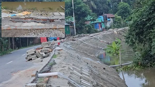 গাজীপুরে হস্তান্তরের ৭ মাসেই ধসে পড়ল সুতি নদীর বাঁধ