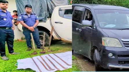 গোলাপগঞ্জে প্রবাসীর জমি দখলের চেষ্টা, গাড়ি-অস্ত্র জব্দ