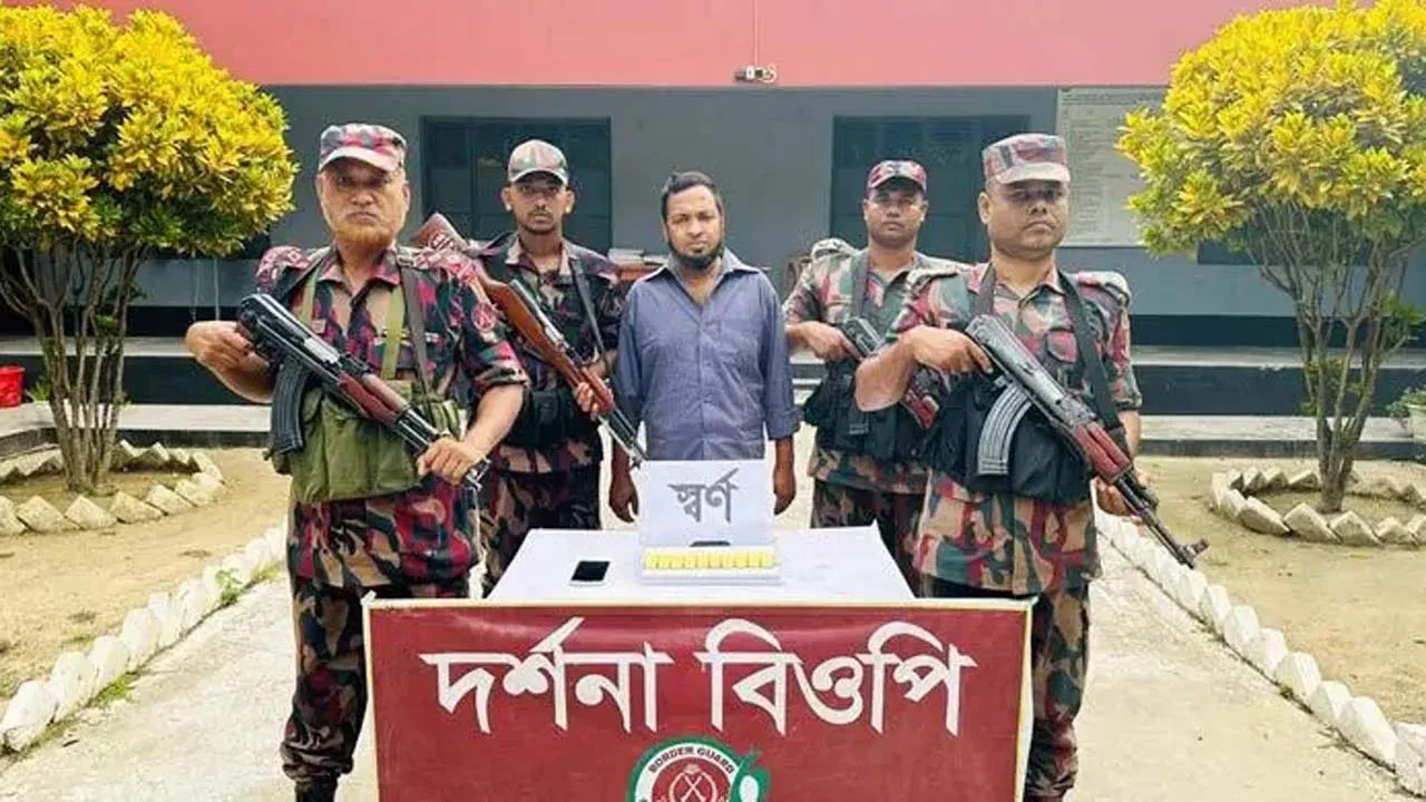 ভারতে পাচারকালে ১০টি স্বর্ণের বারসহ আটক ১