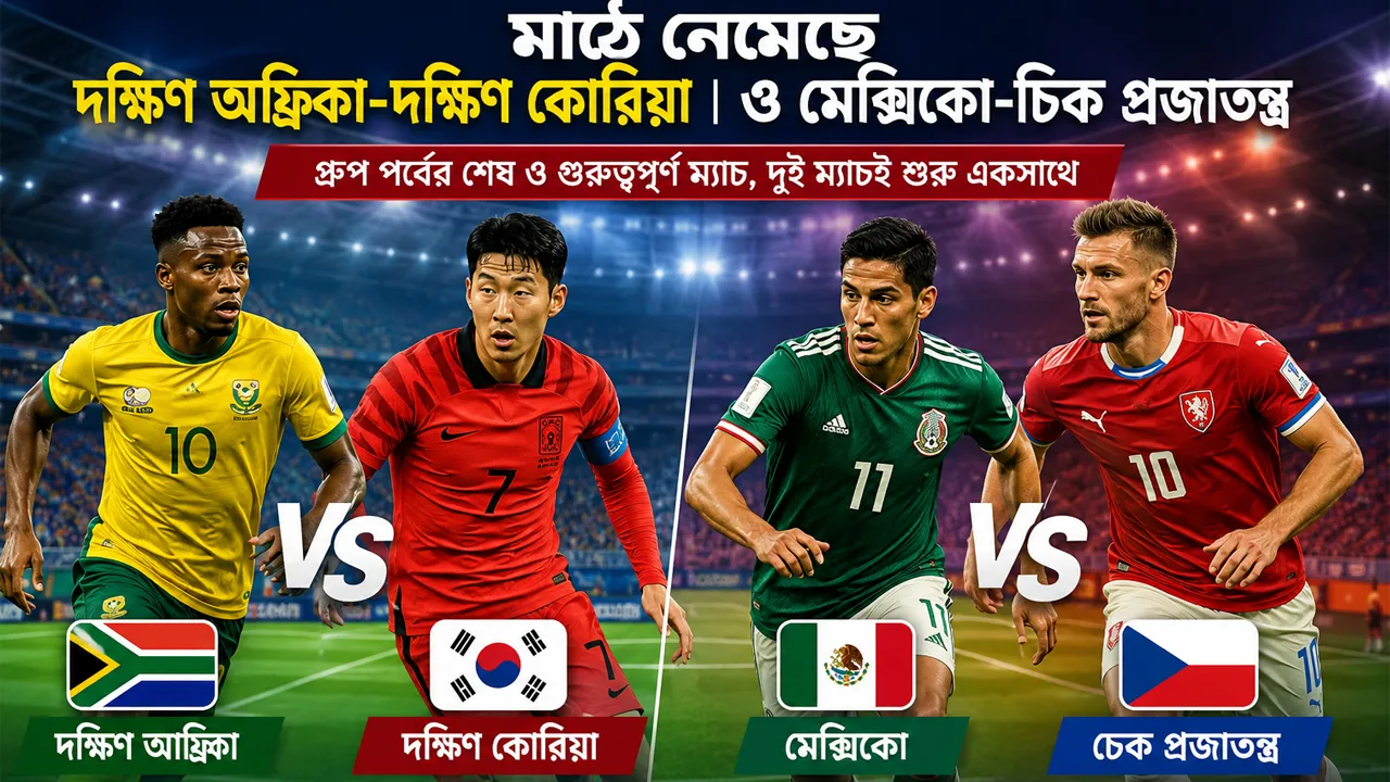 বিশ্বকাপে গ্রুপ ‘এ’-এর ভাগ্য নির্ধারণী দুই ম্যাচ একসাথে শুরু
