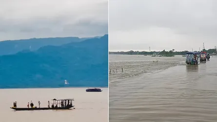 তাহিরপুরে ভারী বৃষ্টিতে নিম্নাঞ্চলে বাড়ছে পানির চাপ