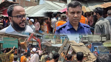 চুনারুঘাটে অবৈধ দোকান উচ্ছেদ অভিযান শুরু