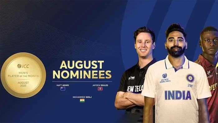 আগস্ট সেরার দৌড়ে সিরাজ হেনরি সিলেস
