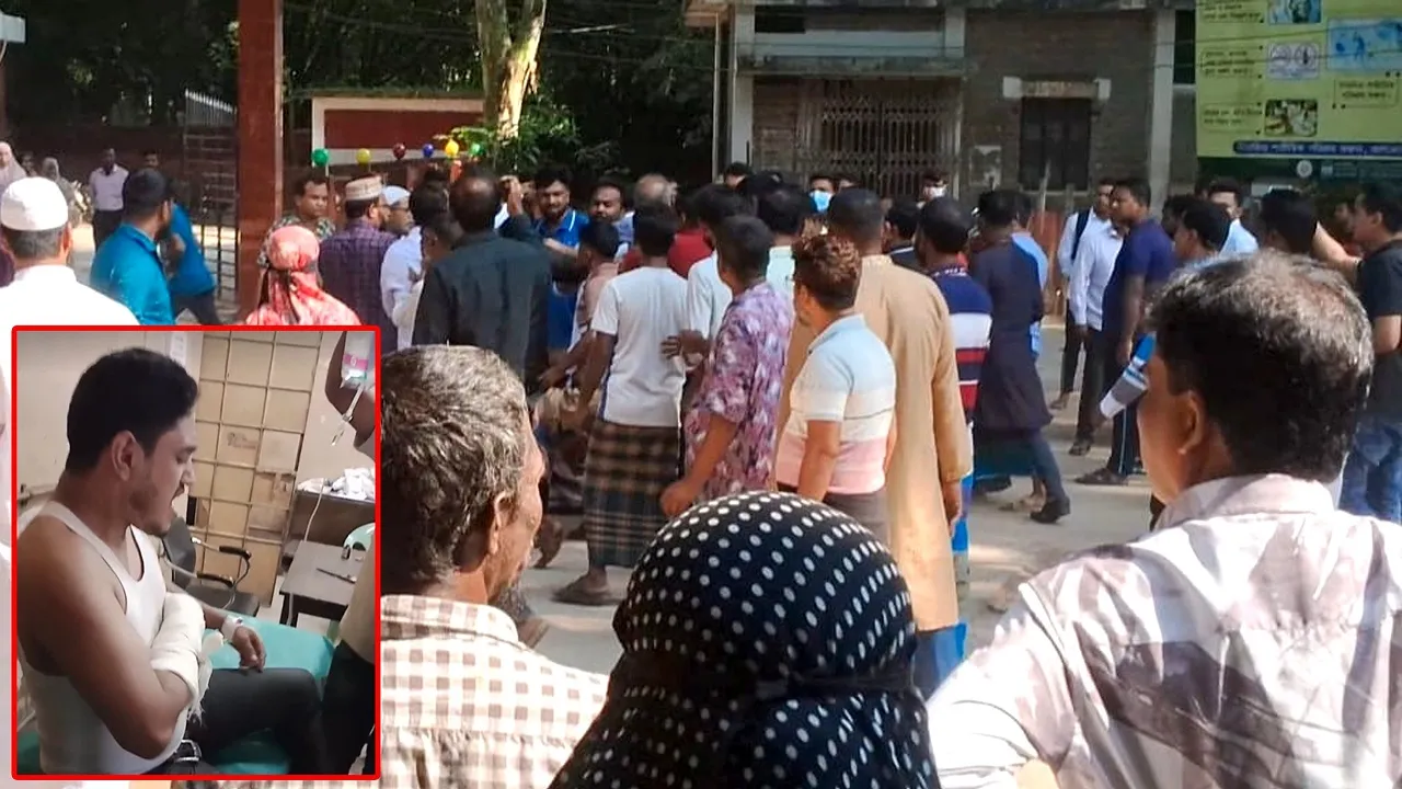 ঈশ্বরগঞ্জ উপজেলা স্বাস্থ্য কমপ্লেক্সে দালালের দৌরাত্মের বিরুদ্ধে অনুষ্ঠিত মানববন্ধনে হামলা