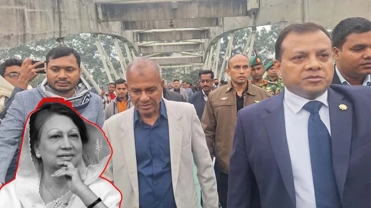 বেগম খালেদা জিয়ার কবরের স্থান পরিদর্শনে জিয়া উদ্যানে স্বরাষ্ট্র উপদেষ্টা