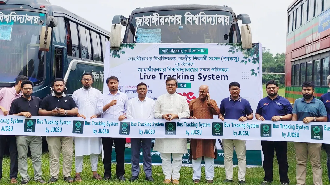 জাকসুর উদ্যোগে জাবির পরিবহন বাসে চালু হলো লাইভ ট্র্যাকিং সিস্টেম