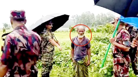 বকশীগঞ্জ সীমান্তে আটকে থাকা বৃদ্ধকে স্বজনদের কাছে হস্তান্তর