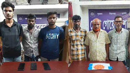 জামালপুরে জুয়া ও মাদক কারবারের অভিযোগে আটক ৬