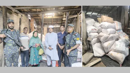 ঝালকাঠিতে ৩ টন নিষিদ্ধ পলিথিন জব্দ, ব্যবসায়ীকে জরিমানা