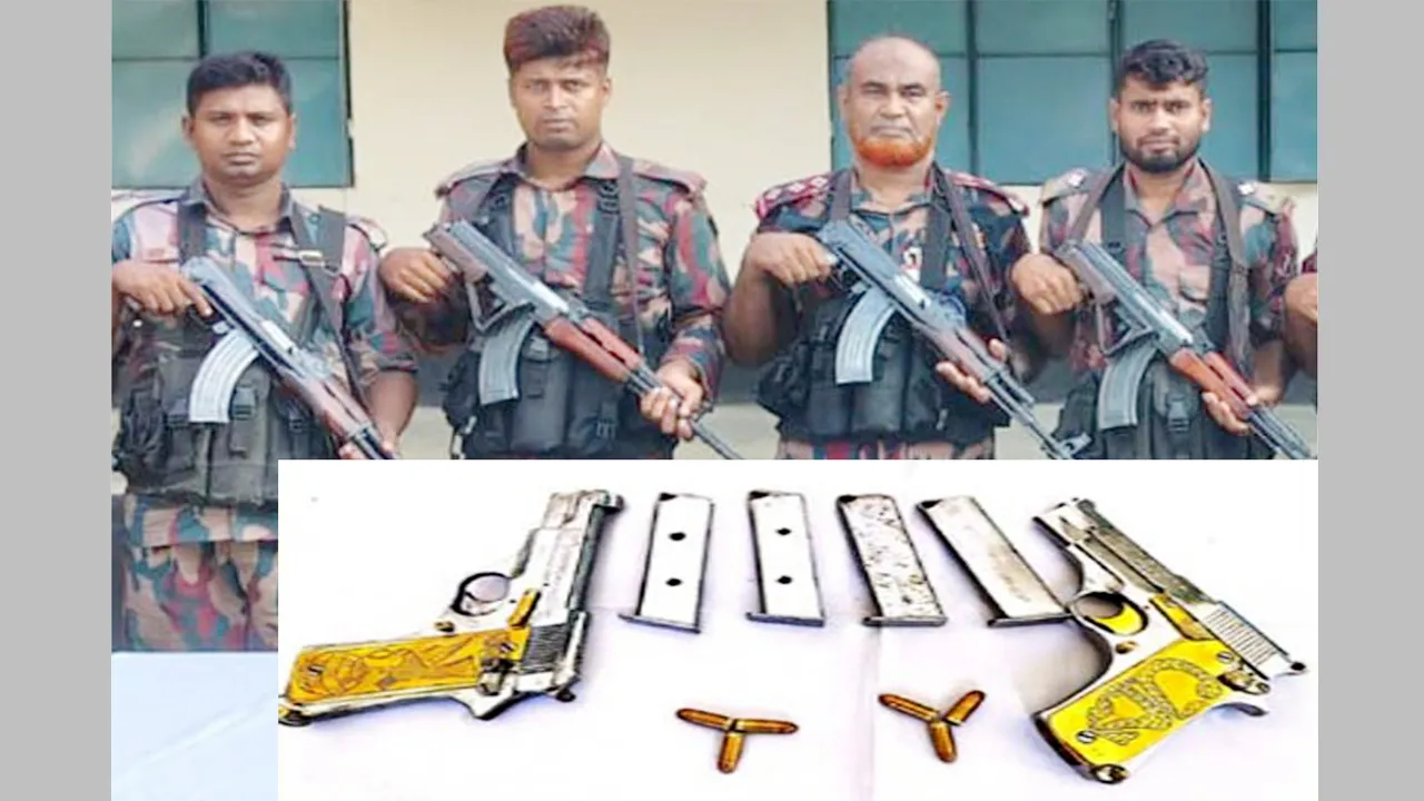 মহেশপুরে বিজিবির অভিযানে বিদেশী পিস্তল-গুলি ও মাদক উদ্ধার