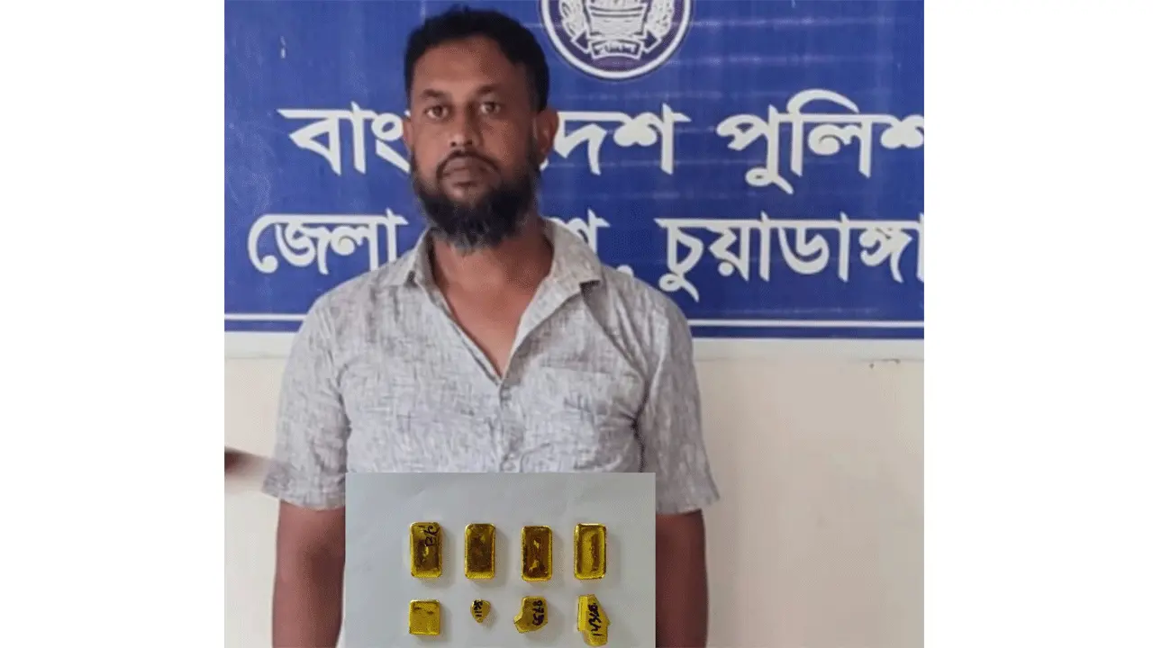 জীবননগর সীমান্তে বিজিবির অভিযান, স্বর্ণের বারসহ আটক ১