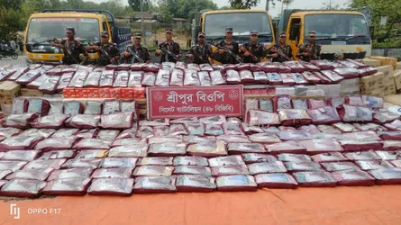 জৈন্তাপুর সীমান্তে ৬ কোটি টাকার ভারতীয় চোরাই পণ্য জব্দ