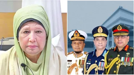 খালেদা জিয়াকে দেখতে হাসপাতালে ৩ বাহিনীর প্রধান