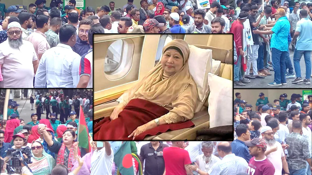 ঢাকার উদ্দেশে খালেদা জিয়া, অভ্যর্থনা জানাতে প্রস্তুত নেতাকর্মীরা