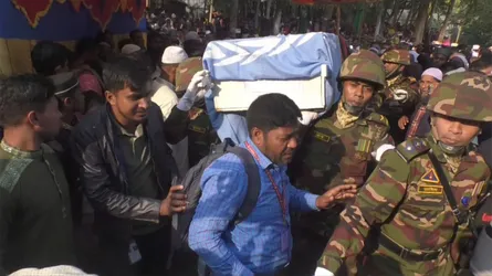কুড়িগ্রামের ২ সেনা সদস্যের লাশ সামরিক মর্যাদায় দাফন