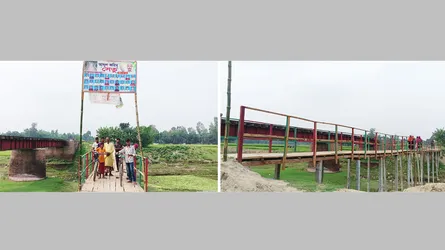 উলিপুরে জনদুর্ভোগ লাঘবে ব্যক্তিগত অর্থায়নে সেতু গড়ে দৃষ্টান্ত স্থাপন