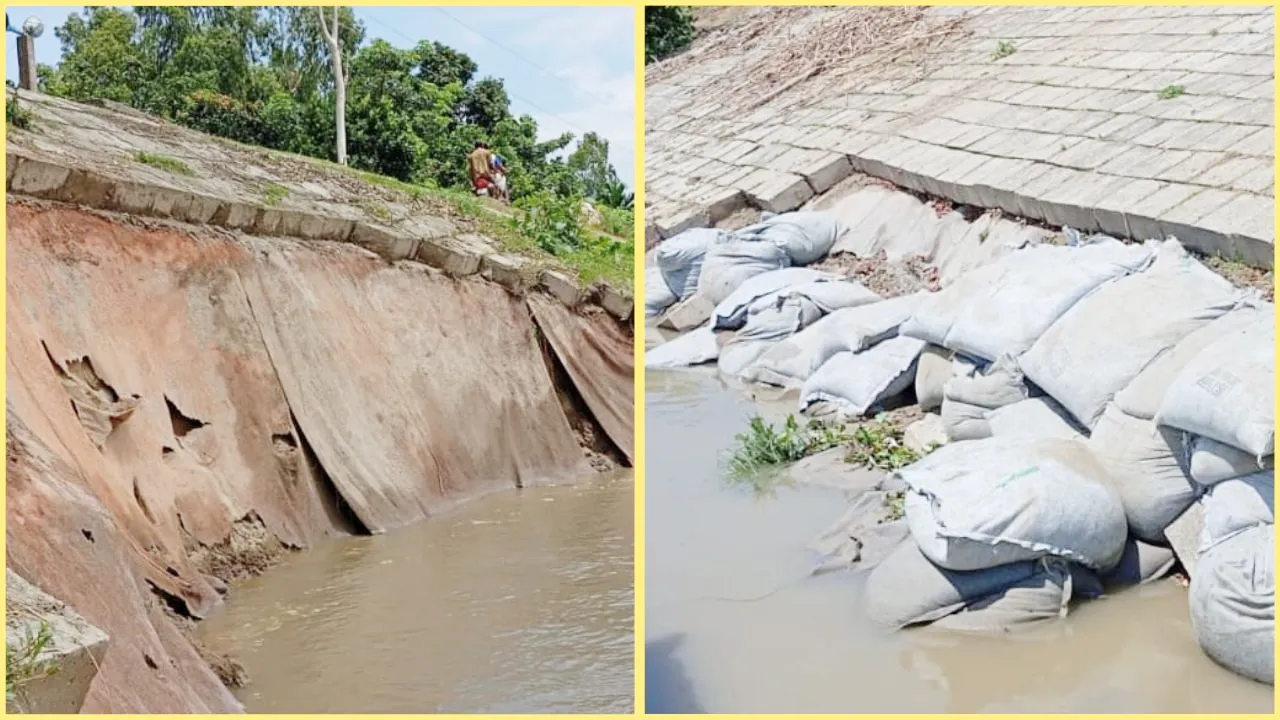 চিলমারিতে ব্রহ্মপুত্রের ডানতীর রক্ষা বাঁধে আবারো ধস, বাড়ছে আতঙ্ক