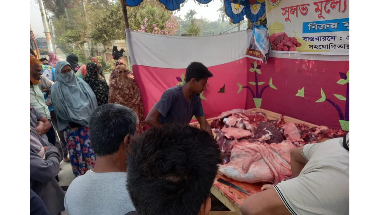 কুষ্টিয়ায় ৬৫০ টাকায় গরুর মাংস বিক্রি