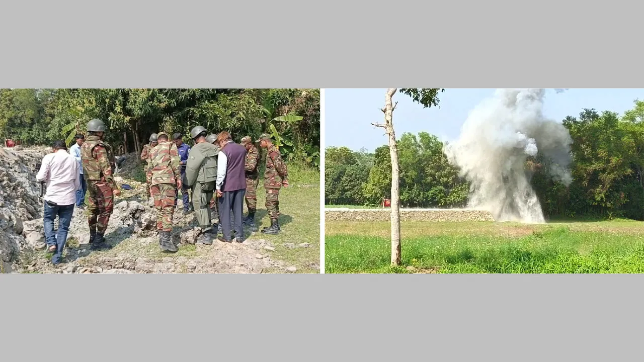 মাদারীপুরে সেনাবাহিনীর অভিযানে জব্দ হওয়া ৪০ ককটেল ধ্বংস